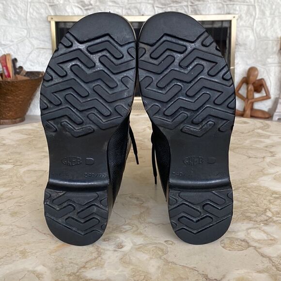 GREB Black Leather 9-Eyelet Combat Steel Toe Army Boots - Picture 10 of 14